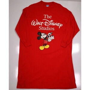 Walt Disney Studios Character Fashions Vintage 80's Red Full Length Nightgown